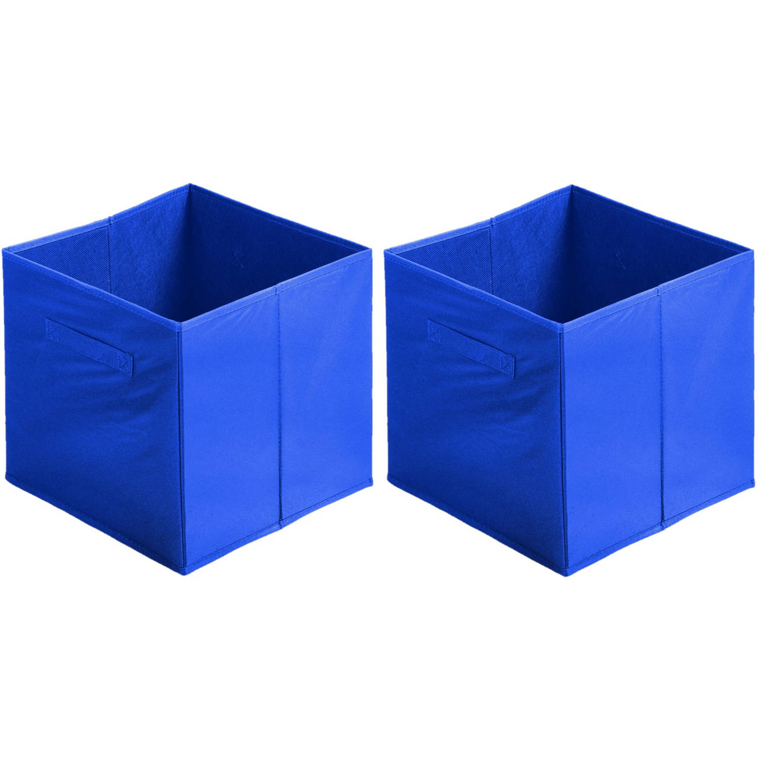 Urban Living Opbergmand-kastmand 4x karton-kunststof 29 liter blauw 31 x 31 x 31 cm Opbergmanden
