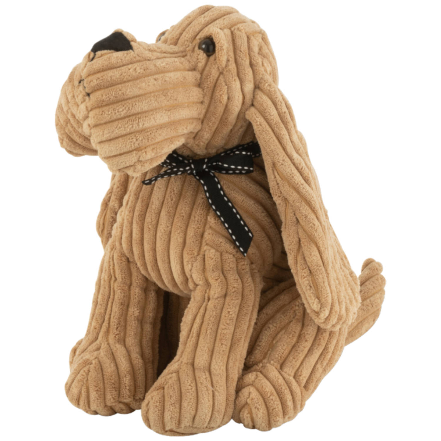 J-Line Deurstop Hond Streep Textiel Caramel Small