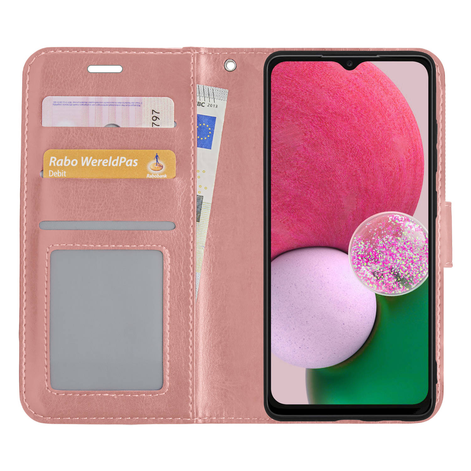 Samsung Galaxy A13 5G Hoesje Bookcase - Samsung Galaxy A13 5G Hoes Flip Case Book Cover - Samsung Galaxy A13 5G Hoes Book Case rose Goud
