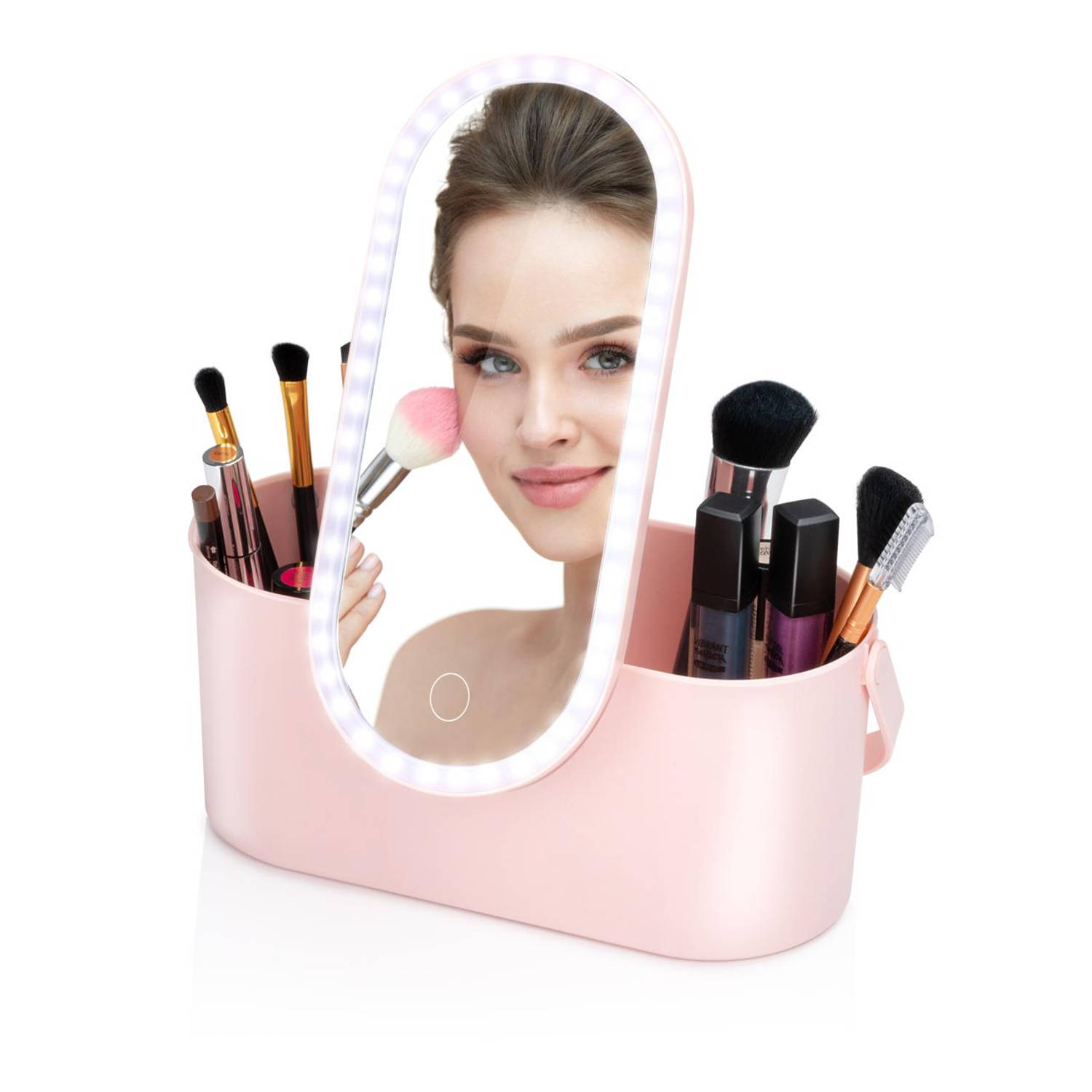 Touch Of Beauty Make Up Organizer met LED Spiegel Reis Beautycase 24,1 x 10,4 x 11,7CM Verstelbaar L