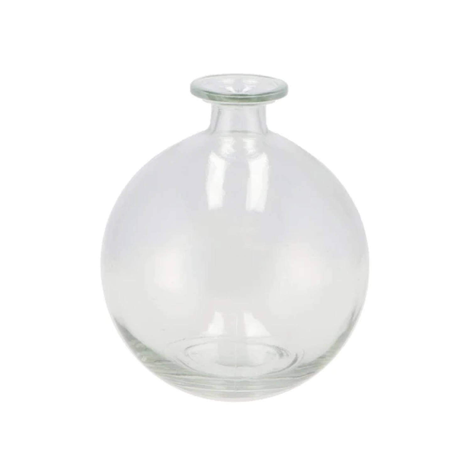 DK Design Bloemenvaas rond model - helder gekleurd glas - transparant - D13 x H15 cm