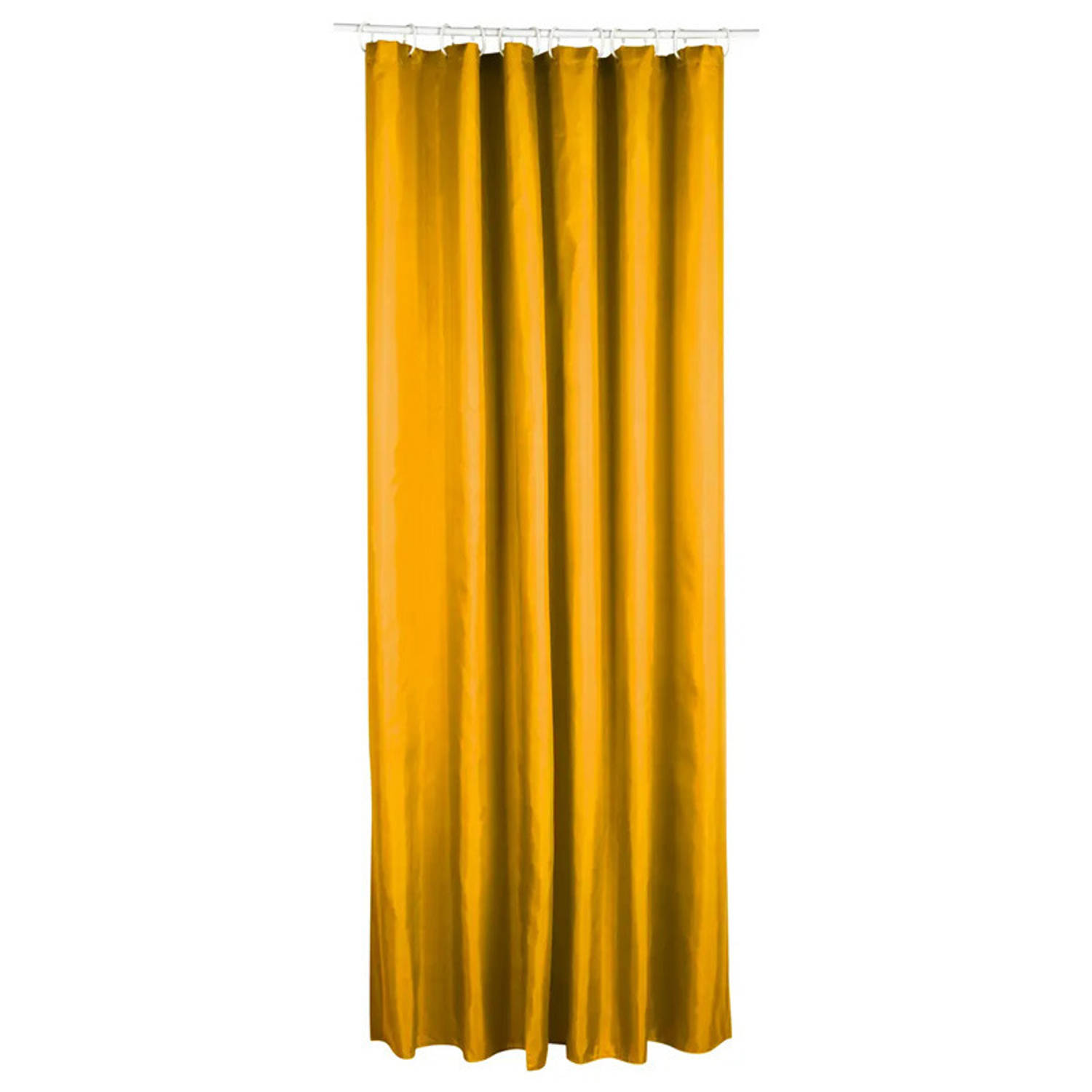 5Five Douchegordijn - geel - polyester - 180 x 200 cm - inclusief ringen - Voor bad en douche
