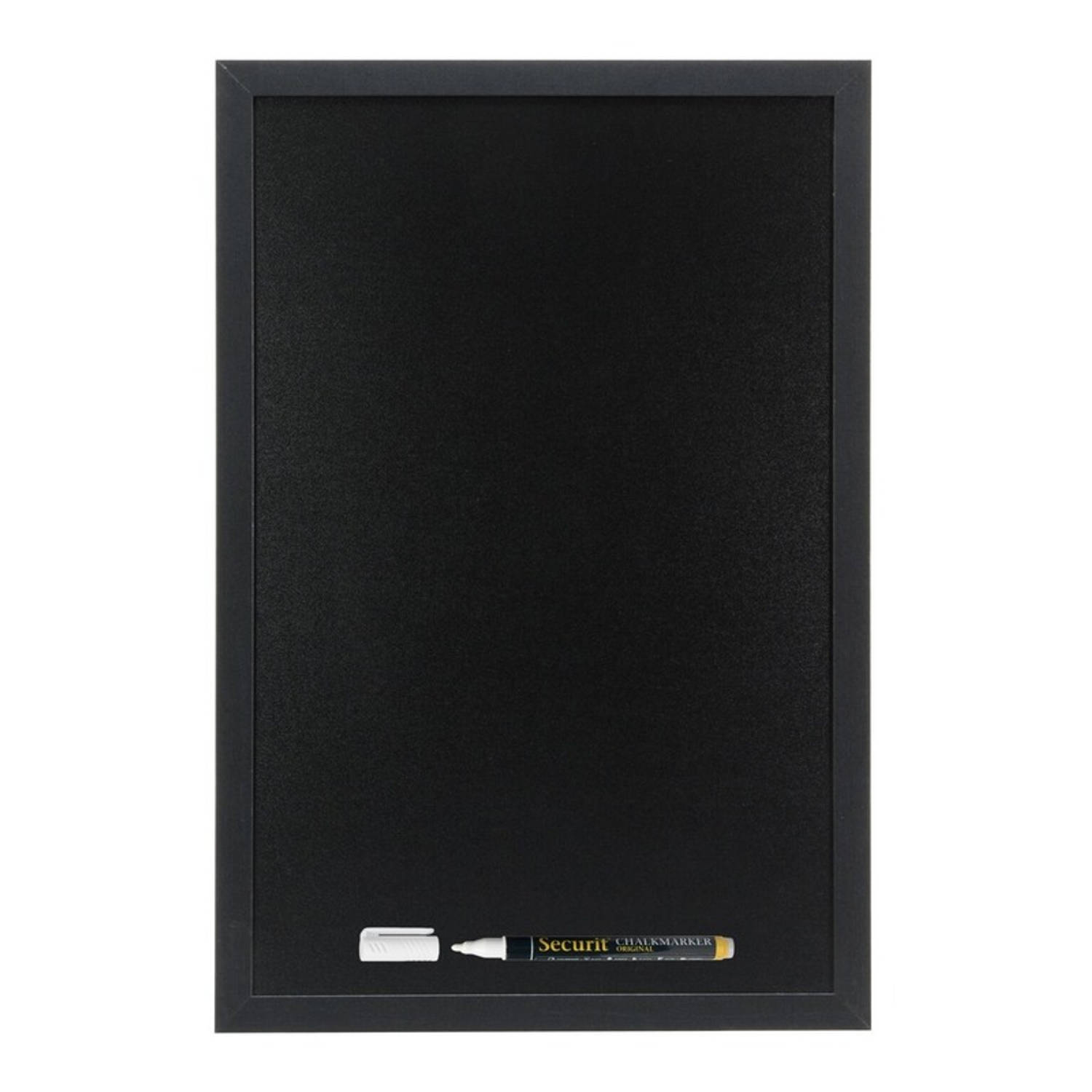 Zwart krijtbord-schoolbord met 1 stift 30 x 40 cm Krijtborden