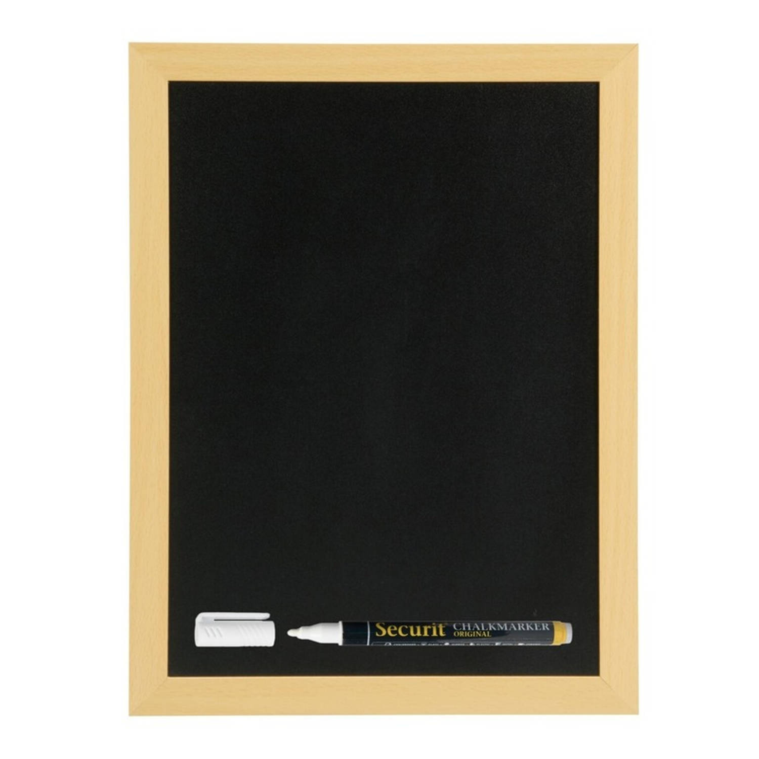 Zwart krijtbord-schoolbord met 1 stift 30 x 40 cm Krijtborden