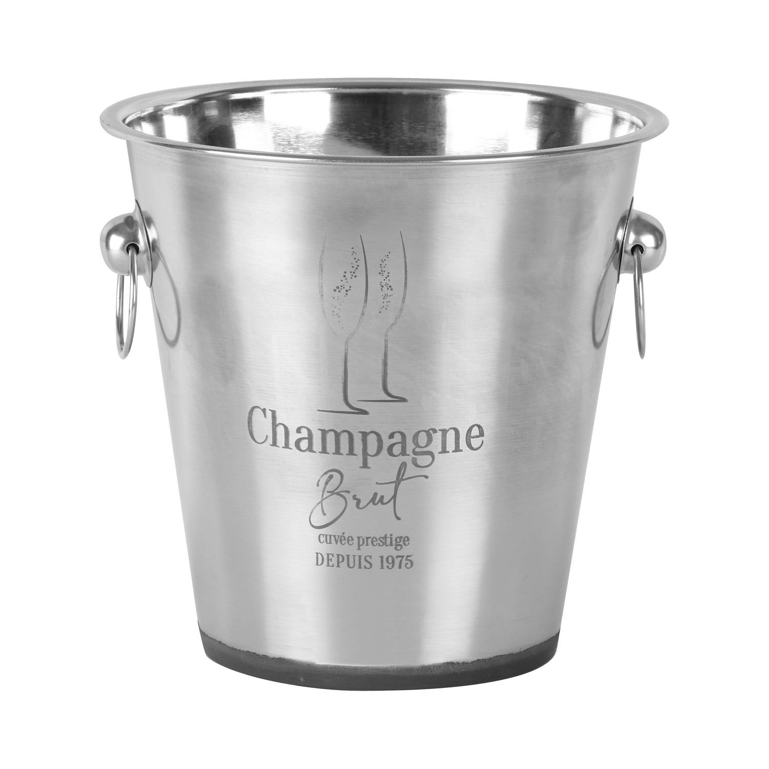 Urban Living Champagne & wijnfles koeler-ijsemmer zilver rvs 22 x 21 cm De luxe model IJsemmers