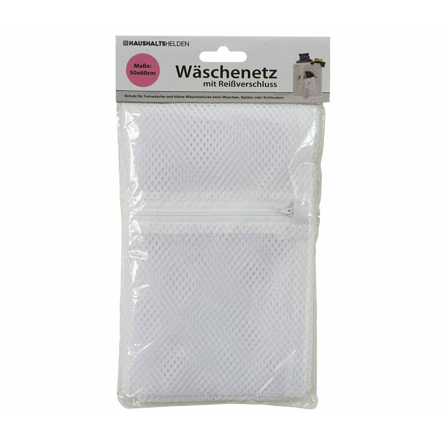 Haushaltshelden Waszak voor kwetsbare kleding wasgoed/waszak - wit - large size - 50 x 60 cm