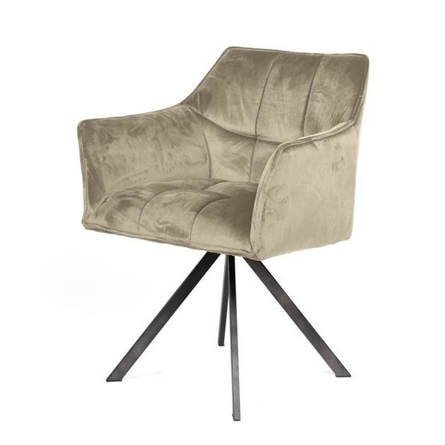 Set van 2 eetkamerstoelen Suze velvet champagne