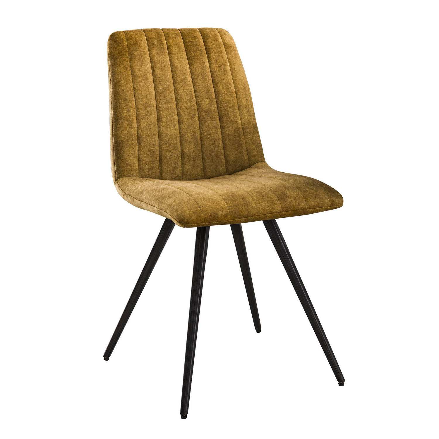 Set van 4 eetkamerstoelen Sadie velvet geel