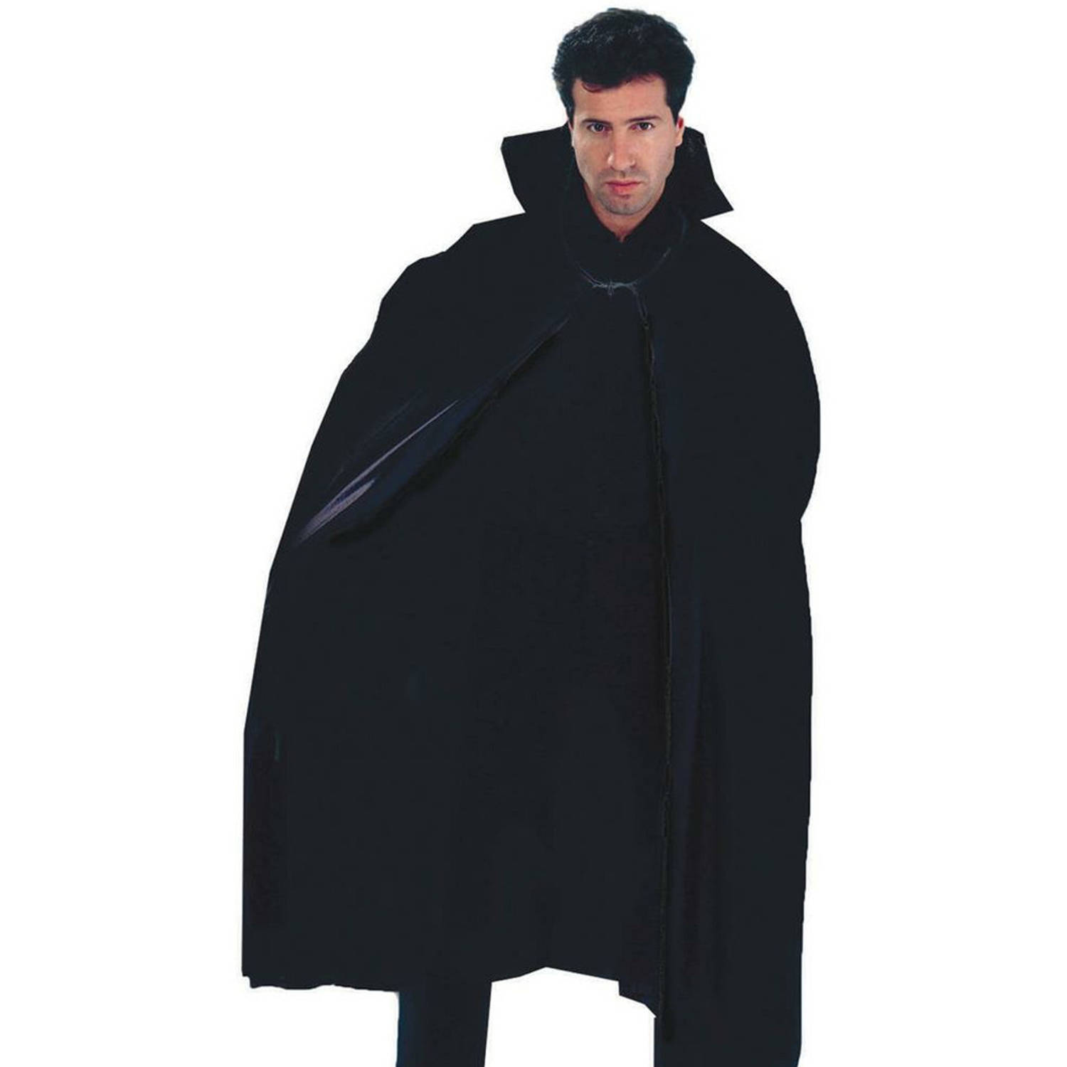 Funny Fashion Halloween verkleed cape met kap - zwart - Carnaval kostuum/kleding