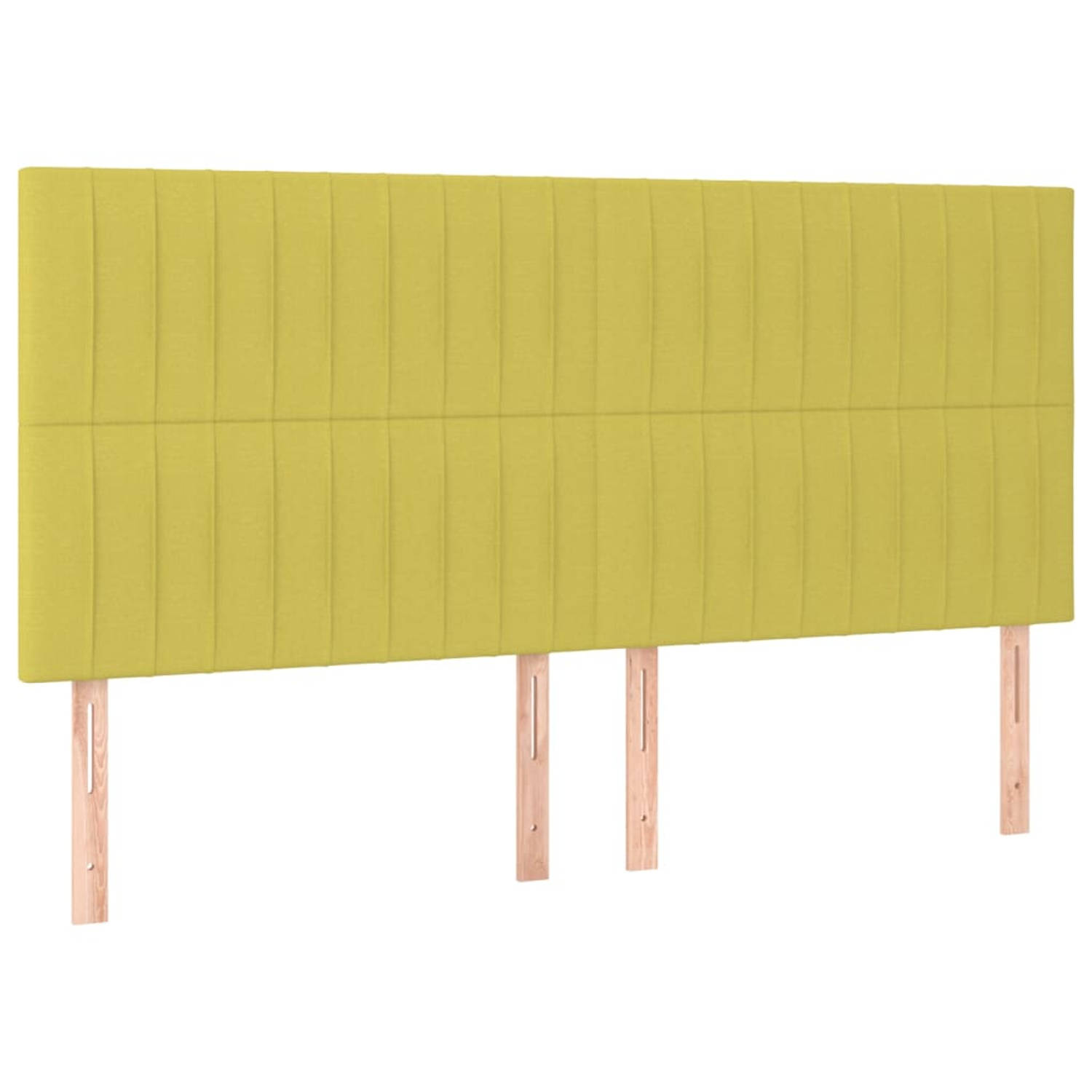 The Living Store Hoofdbord Classic - Groen - 160 x 5 x 118/128 cm - Stof en hout