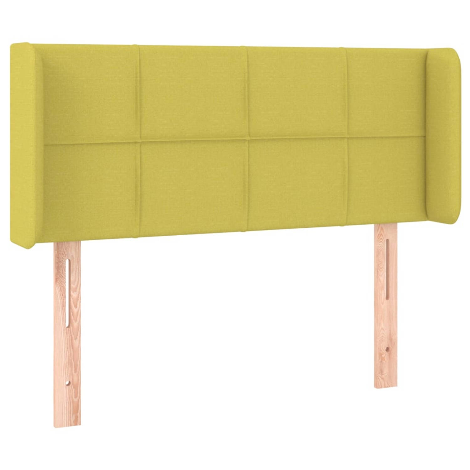 The Living Store Hoofdbord met randen 93x16x78/88 cm stof groen - Bedonderdeel