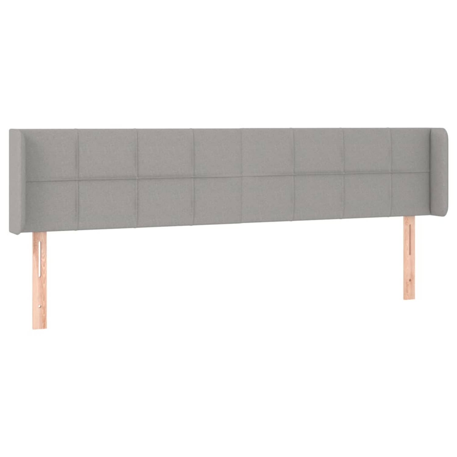 The Living Store Hoofdeind Bed - Lichtgrijs Stof - Verstelbare Hoogte - Comfortabele Ondersteuning - 163x16x78/88cm