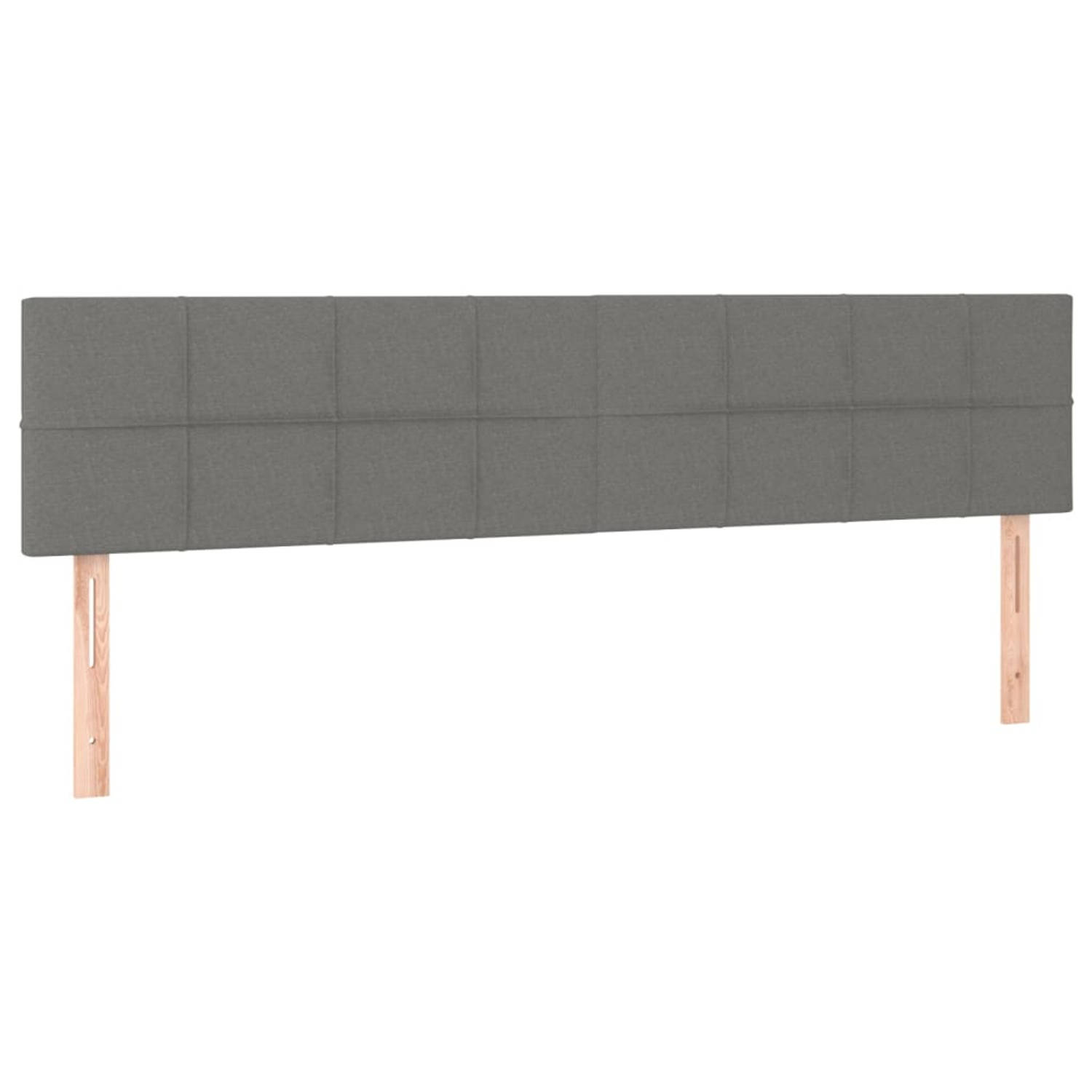 The Living Store Klassiek Hoofdbord - Stof - Donkergrijs - 180x5x78/88 cm - Verstelbare Hoogte