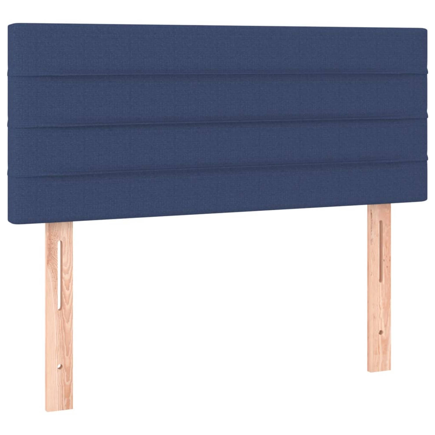 The Living Store Hoofdbord - Bedombouw - 90 x 5 x 78/88 cm - Blauw stof - Duurzaam en verstelbaar
