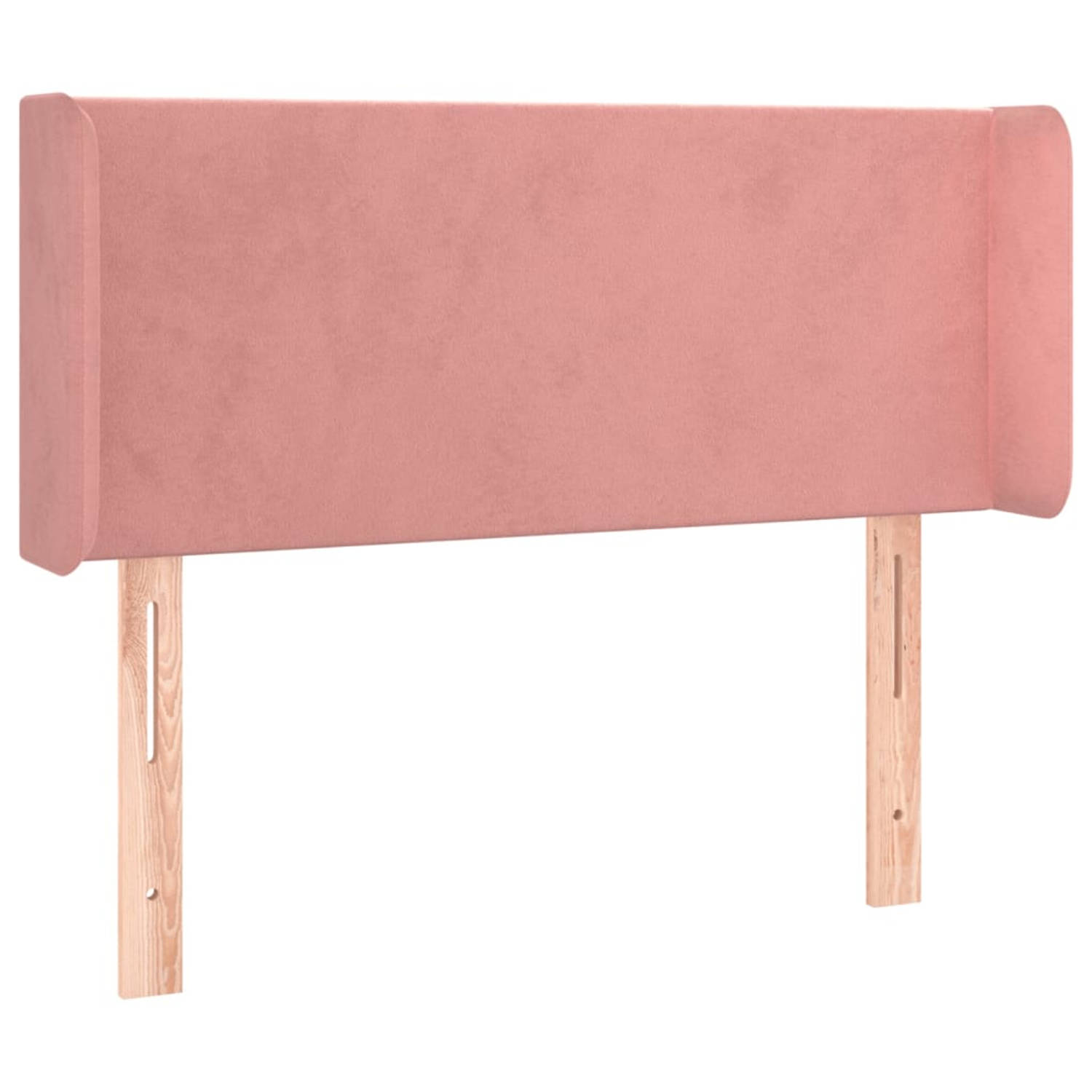The Living Store Klassiek Hoofdbord - Roze Fluweel - Verstelbare Hoogte - Stevige Poten - Comfortabele Ondersteuning - 83 x 16 x 78/88 cm