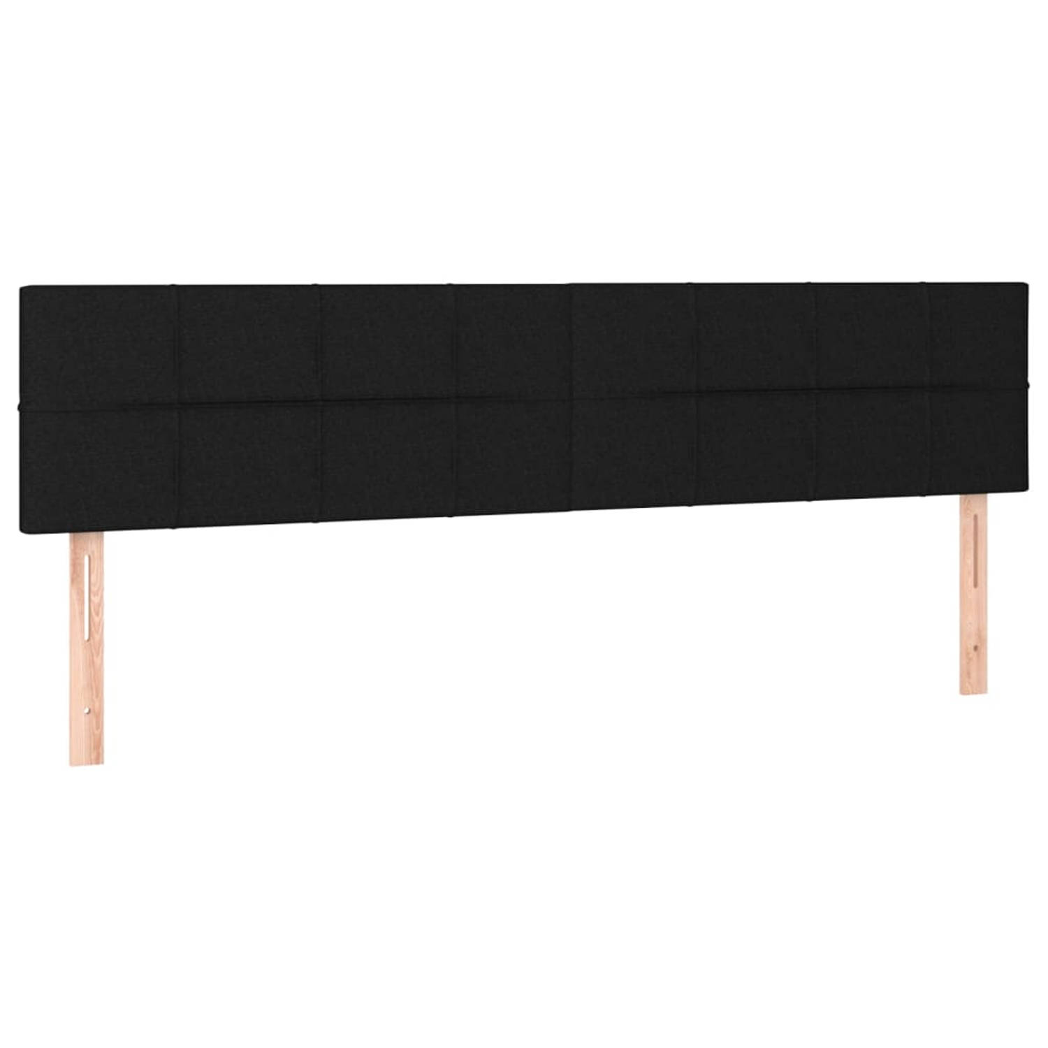The Living Store Hoofdbord - 200 x 5 x 78/88 cm - zwart stof polyester hout