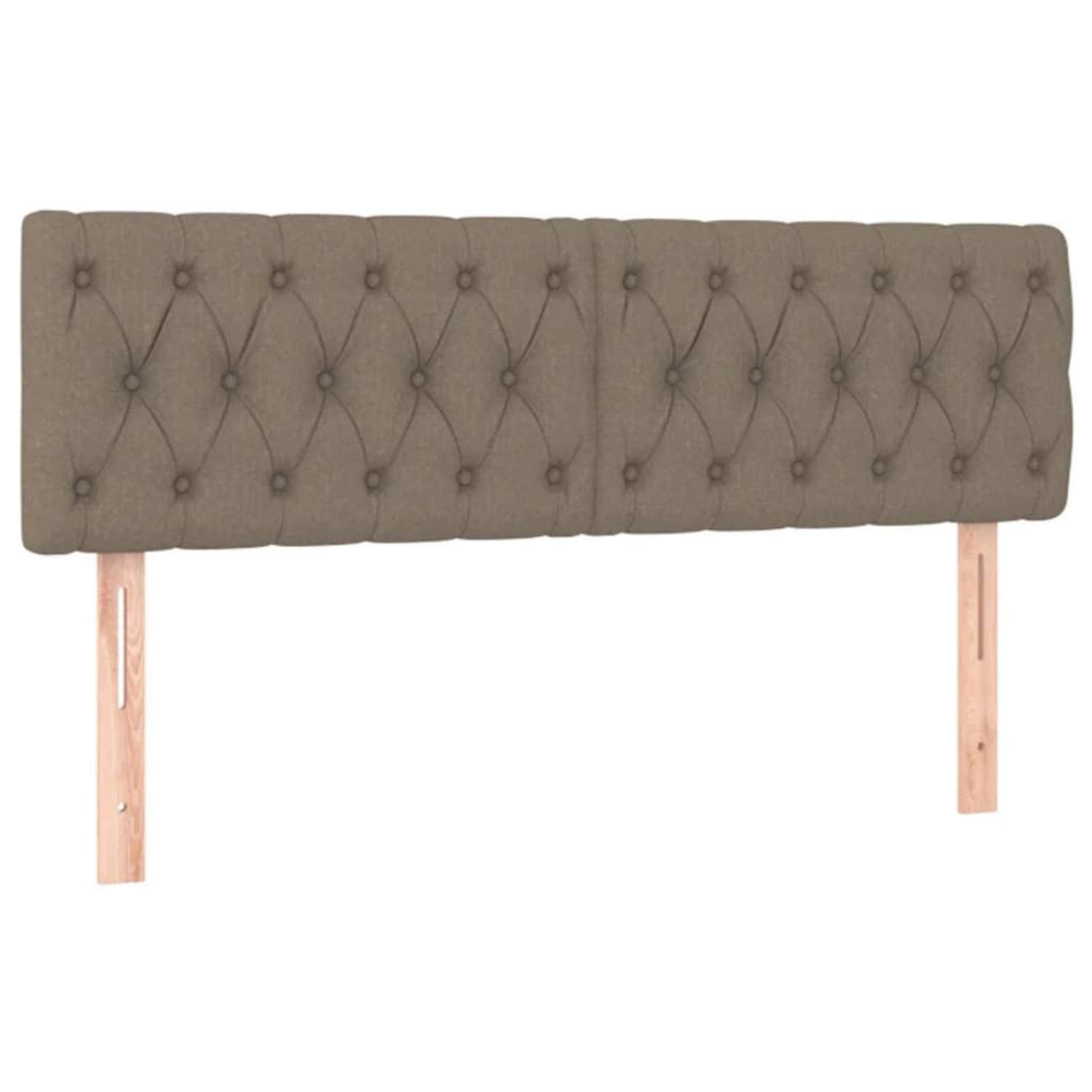 The Living Store Hoofdbord - Bed Accessoires - Size 144 x 7 x 78/88 cm - Duurzame stof - Houten poten - Verstelbare hoogte - Taupe