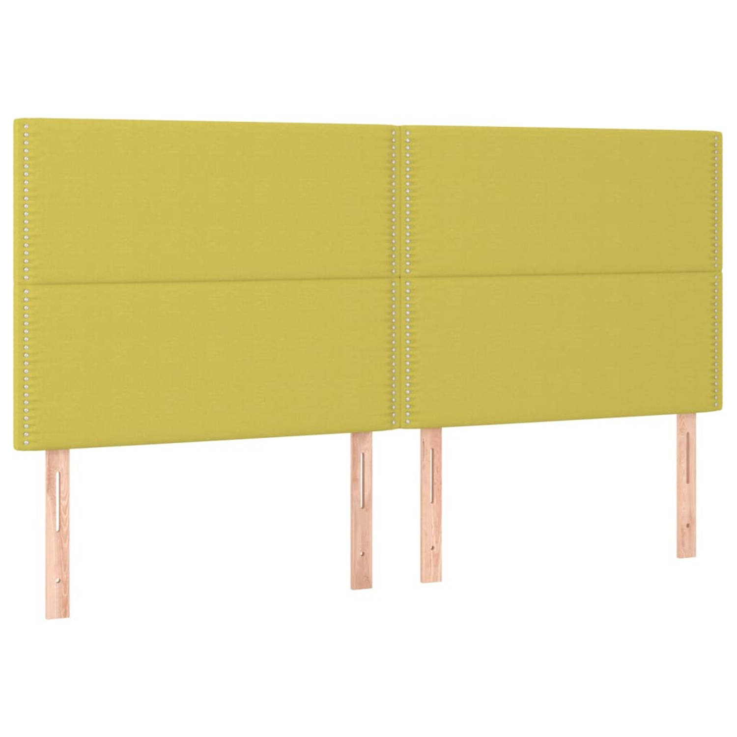 The Living Store Hoofdbord - Classic - Groen - 160 x 5 x 118/128 cm