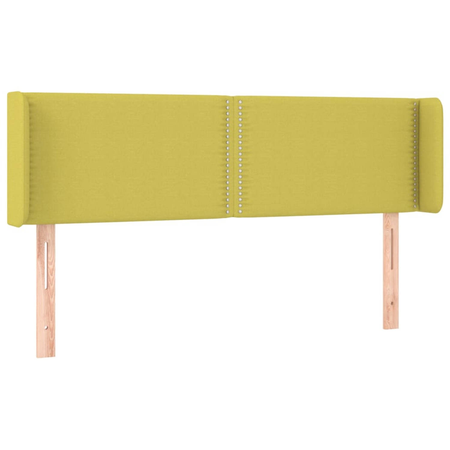 The Living Store Hoofdbord met randen 147x16x78/88 cm stof groen - Bedonderdeel