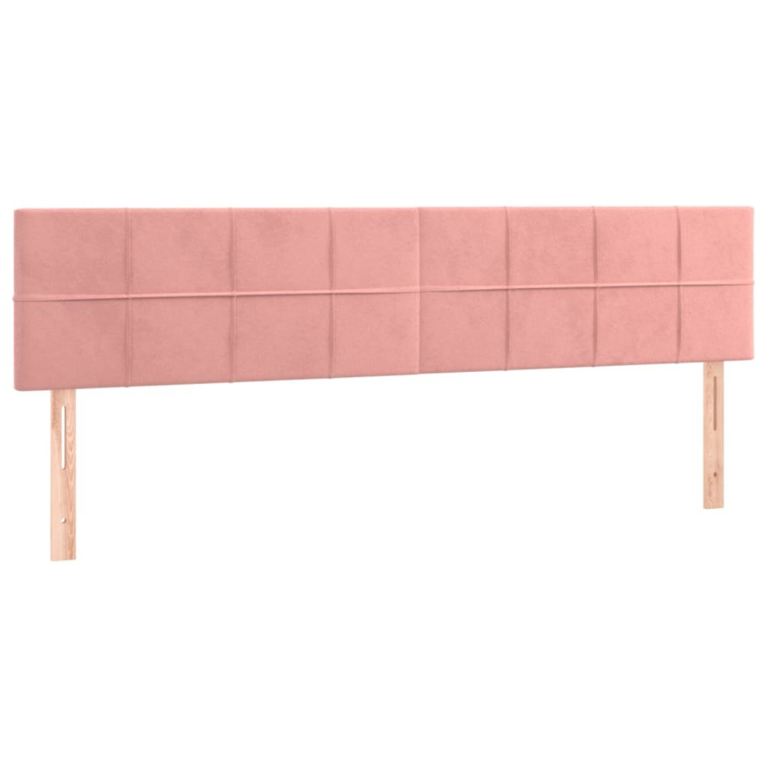 The Living Store Hoofdborden 2 st 100x5x78/88 cm fluweel roze - Bedonderdeel