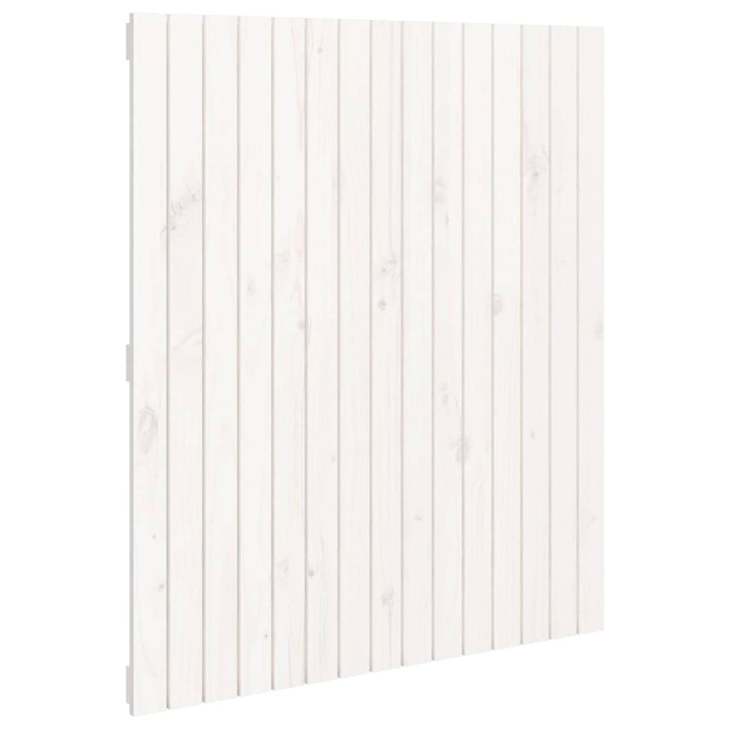 The Living Store Wandhoofdbord 95-5x3x110 cm massief grenenhout wit - Bedonderdeel