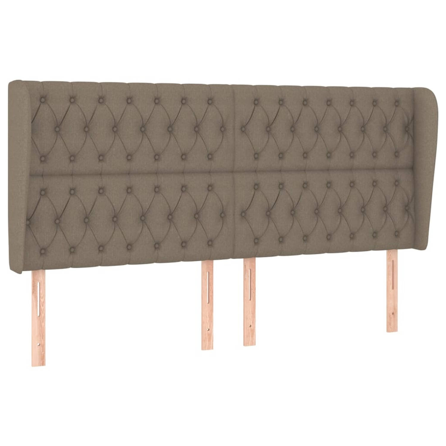 The Living Store Hoofdbord Bedombouw - 203 x 23 x 118/128 cm - Taupe