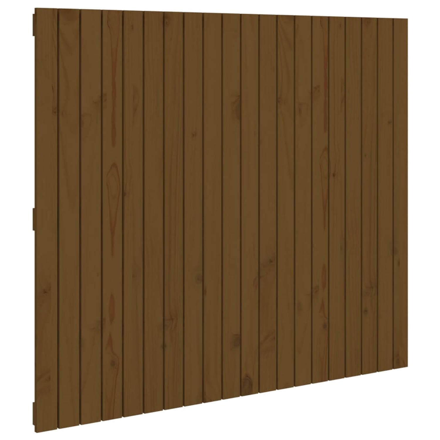 The Living Store Wandhoofdbord 127-5x3x110 cm massief grenenhout honingbruin - Bedonderdeel