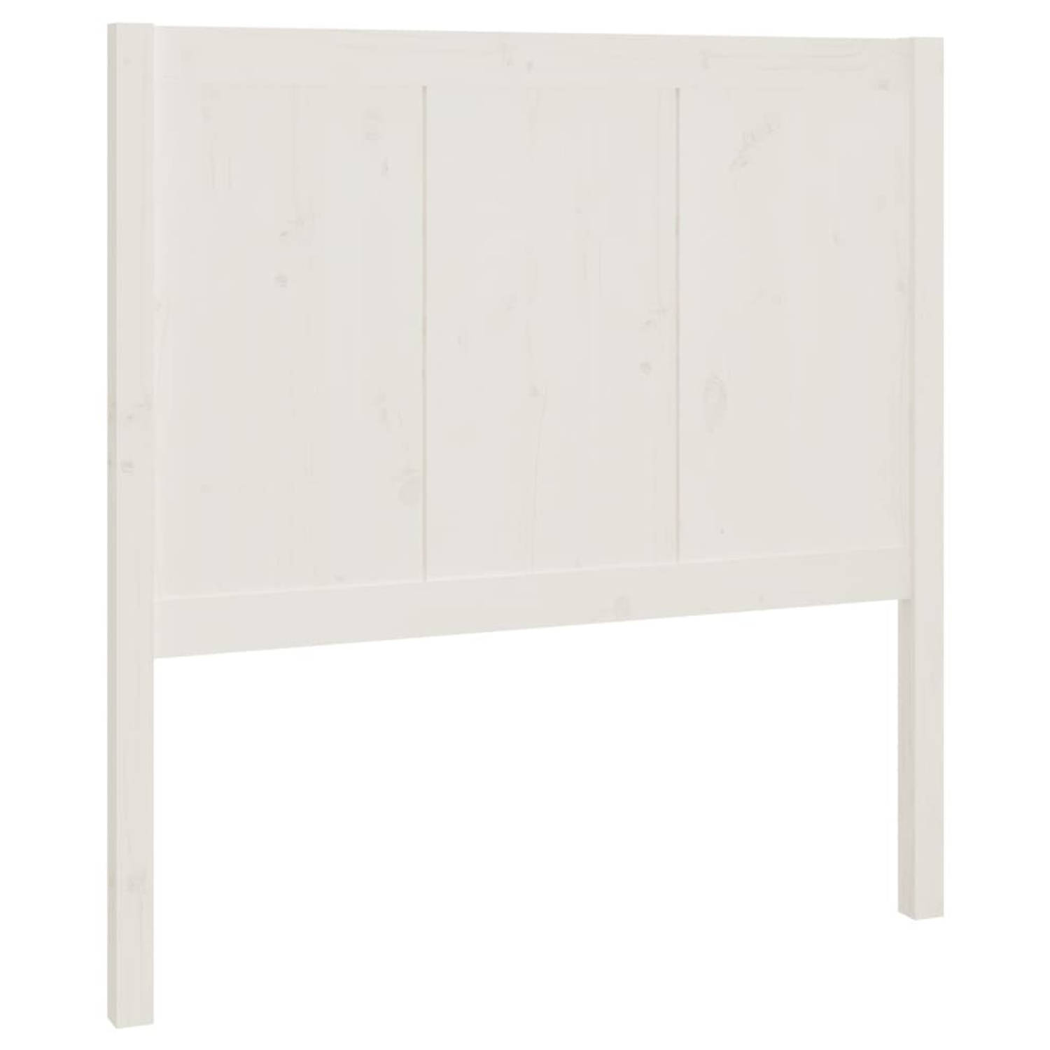 The Living Store Hoofdeinde s Hout - 80.5 x 4 x 100 cm - Wit
