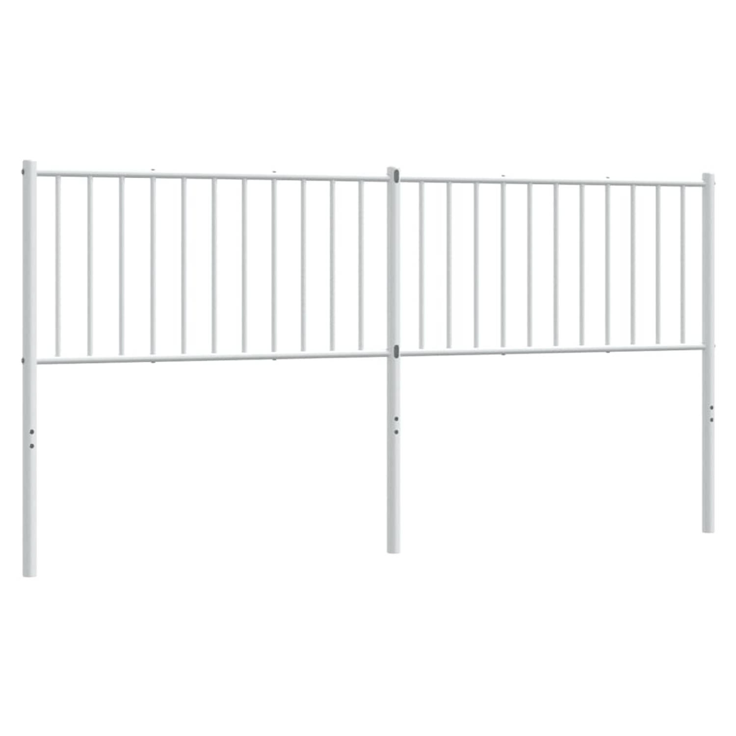 The Living Store Hoofdbord 180 cm metaal wit - Bedonderdeel