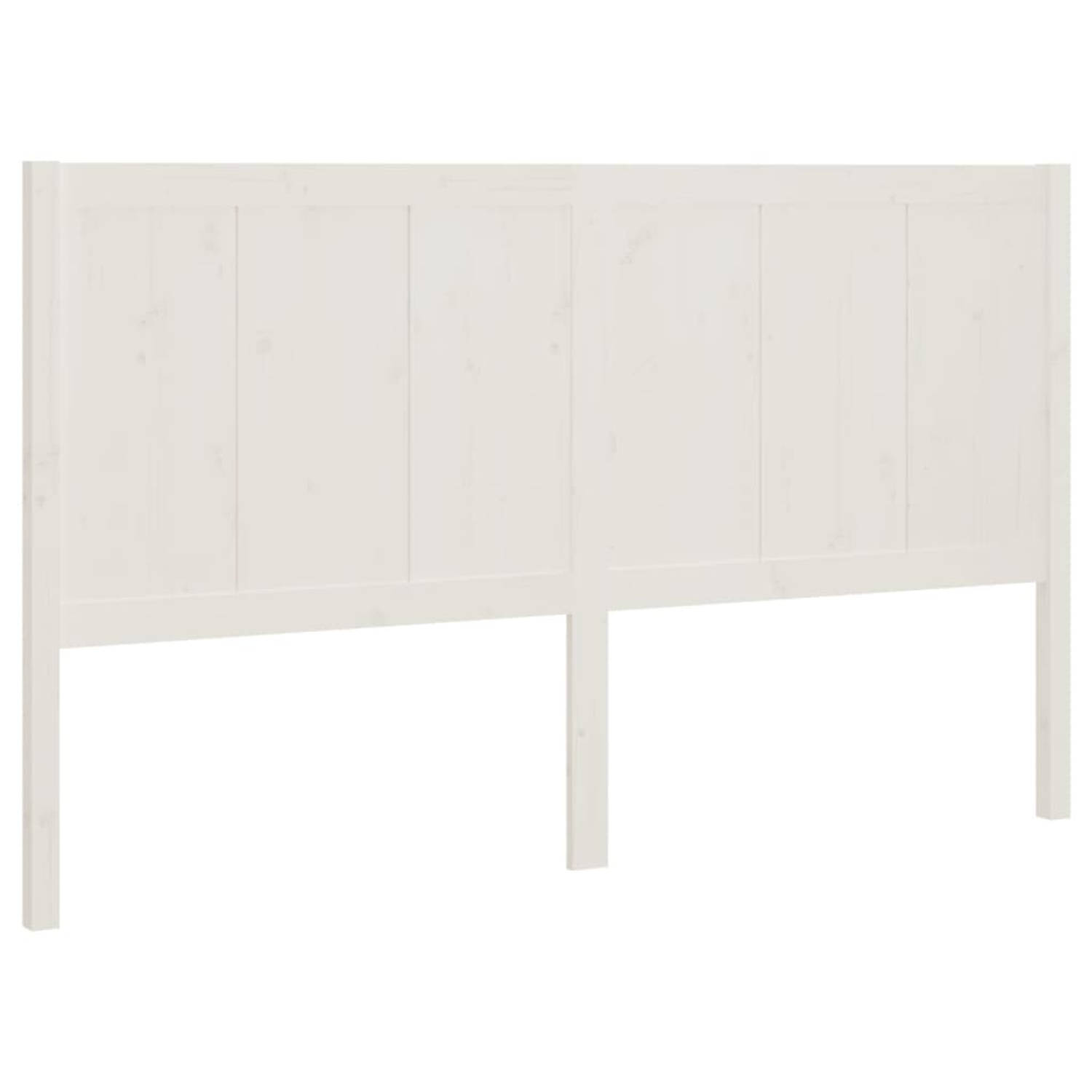 The Living Store Houten Hoofdeinde - Wit - 165.5 x 4 x 100 cm - Massief Grenenhout