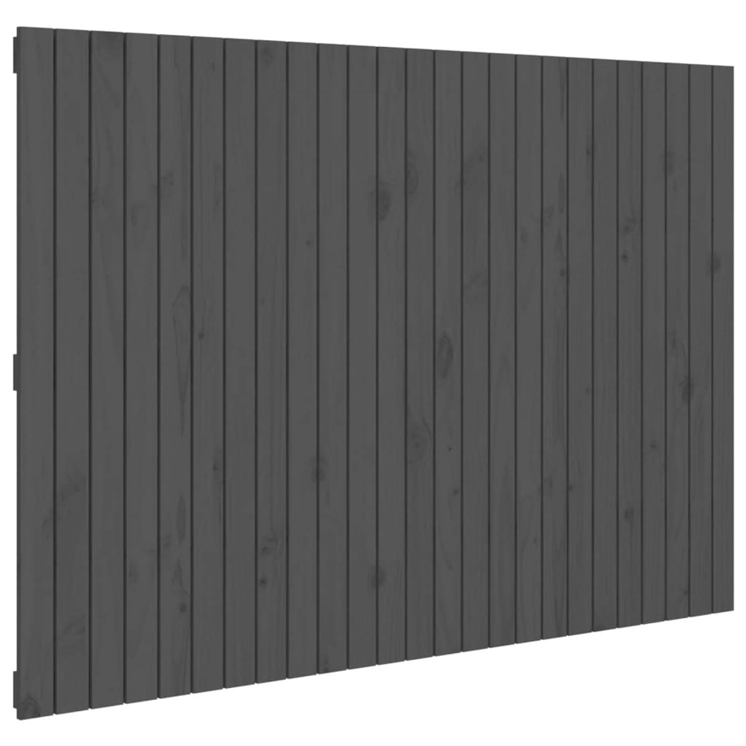 The Living Store Wandhoofdbord 159-5x3x110 cm massief grenenhout grijs - Bedonderdeel