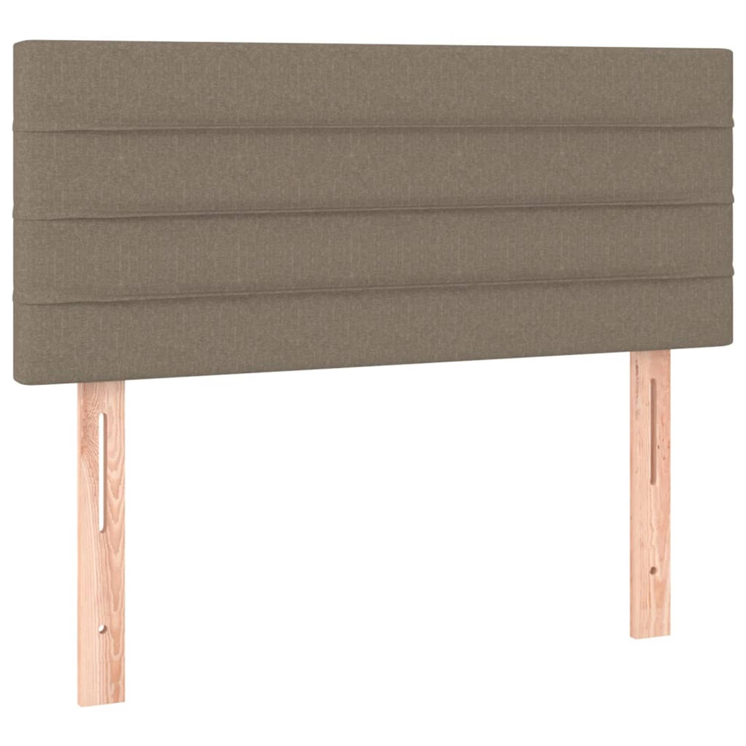 The Living Store Hoofdbord klassiek - hoofdbord - 100 x 5 x 78/88 cm - taupe stof - hout