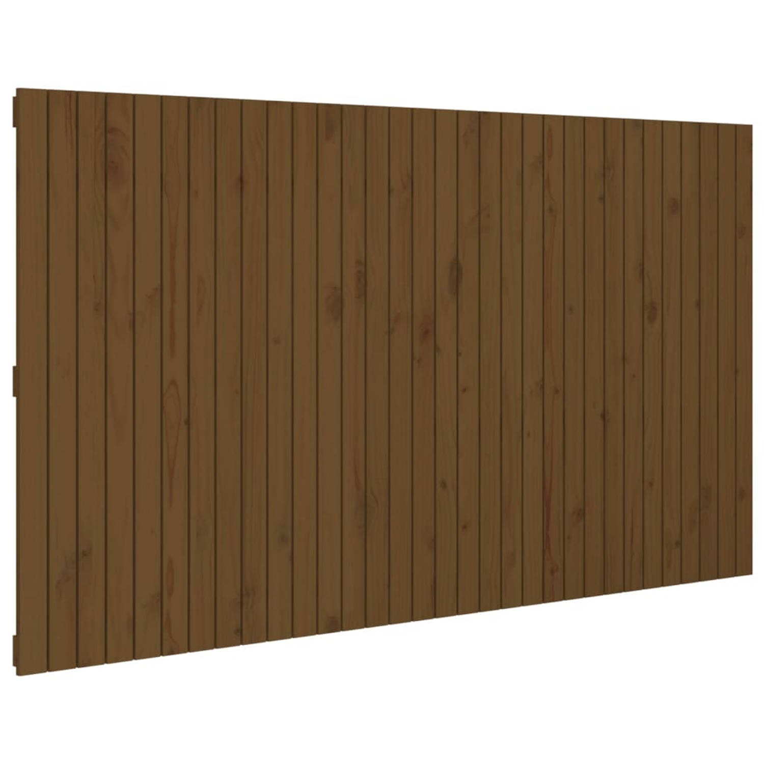The Living Store Hoofdbord wandmontage 204x3x110 cm grenenhout honingbruin - Bedonderdeel