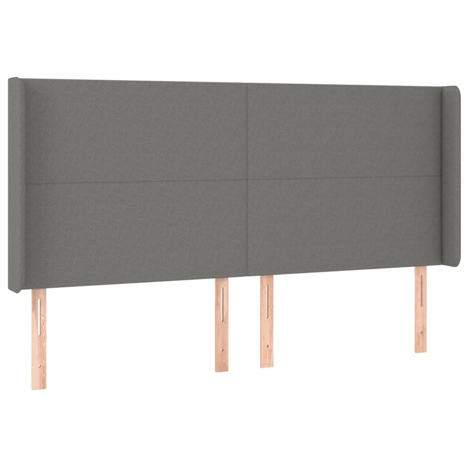 The Living Store Hoofdbord - Trendy - Bedombouw accessoires - 183 x 16 x 118/128 cm - Donkergrijs