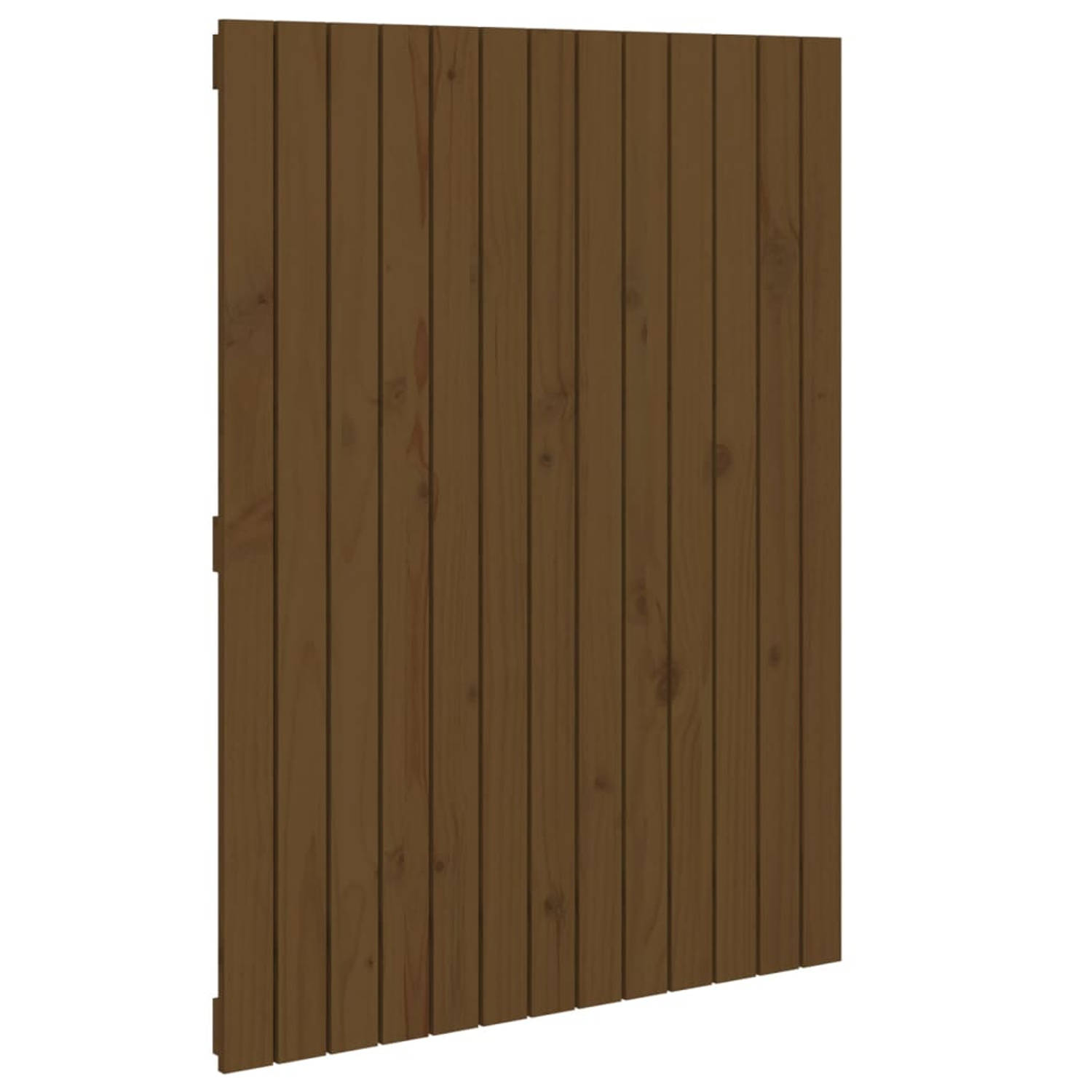 The Living Store Wandhoofdbord 82-5x3x110 cm massief grenenhout honingbruin - Bedonderdeel