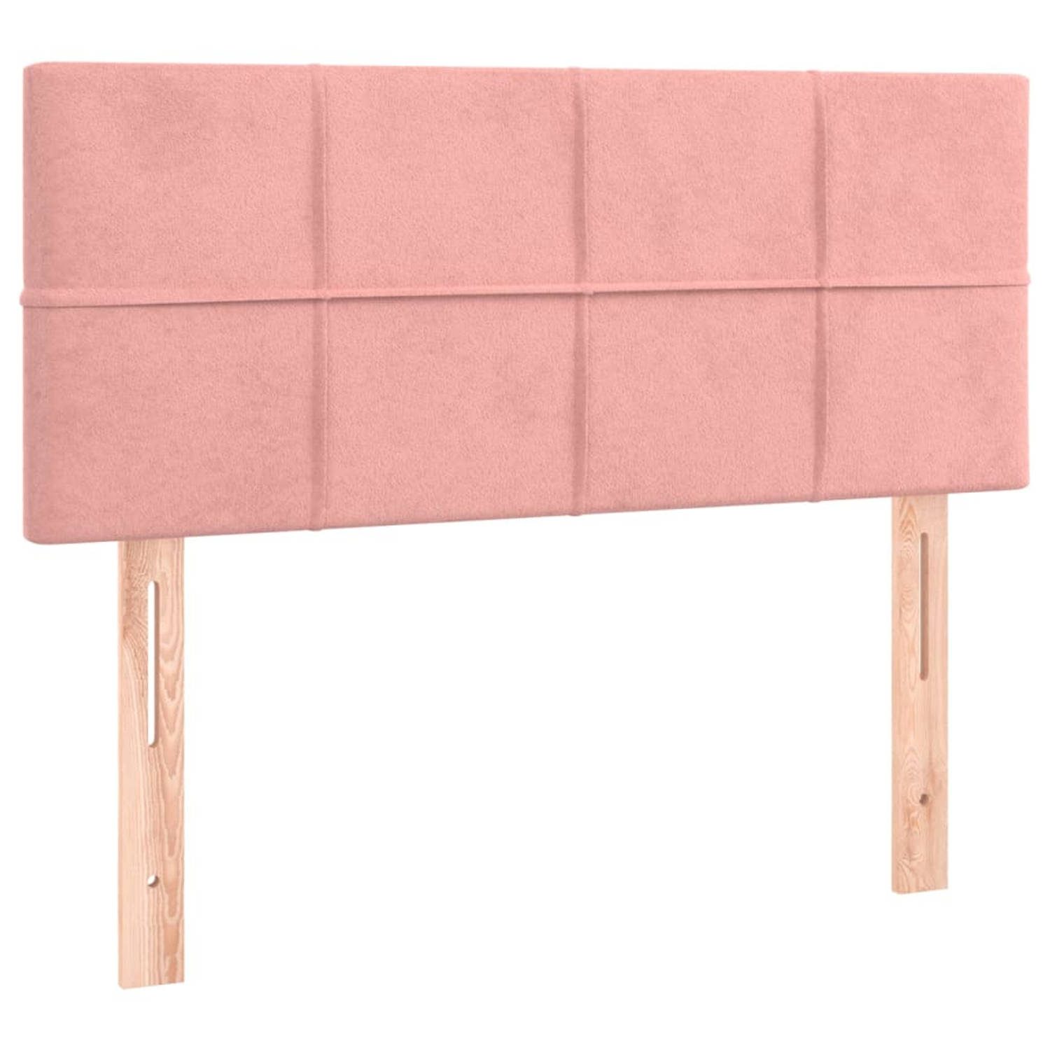 The Living Store Hoofdbord 100x5x78/88 cm fluweel roze - Bedonderdeel