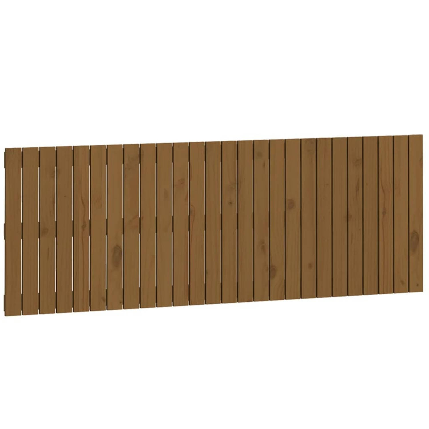 The Living Store Wandhoofdbord 166x3x60 cm massief grenenhout honingbruin - Bedonderdeel