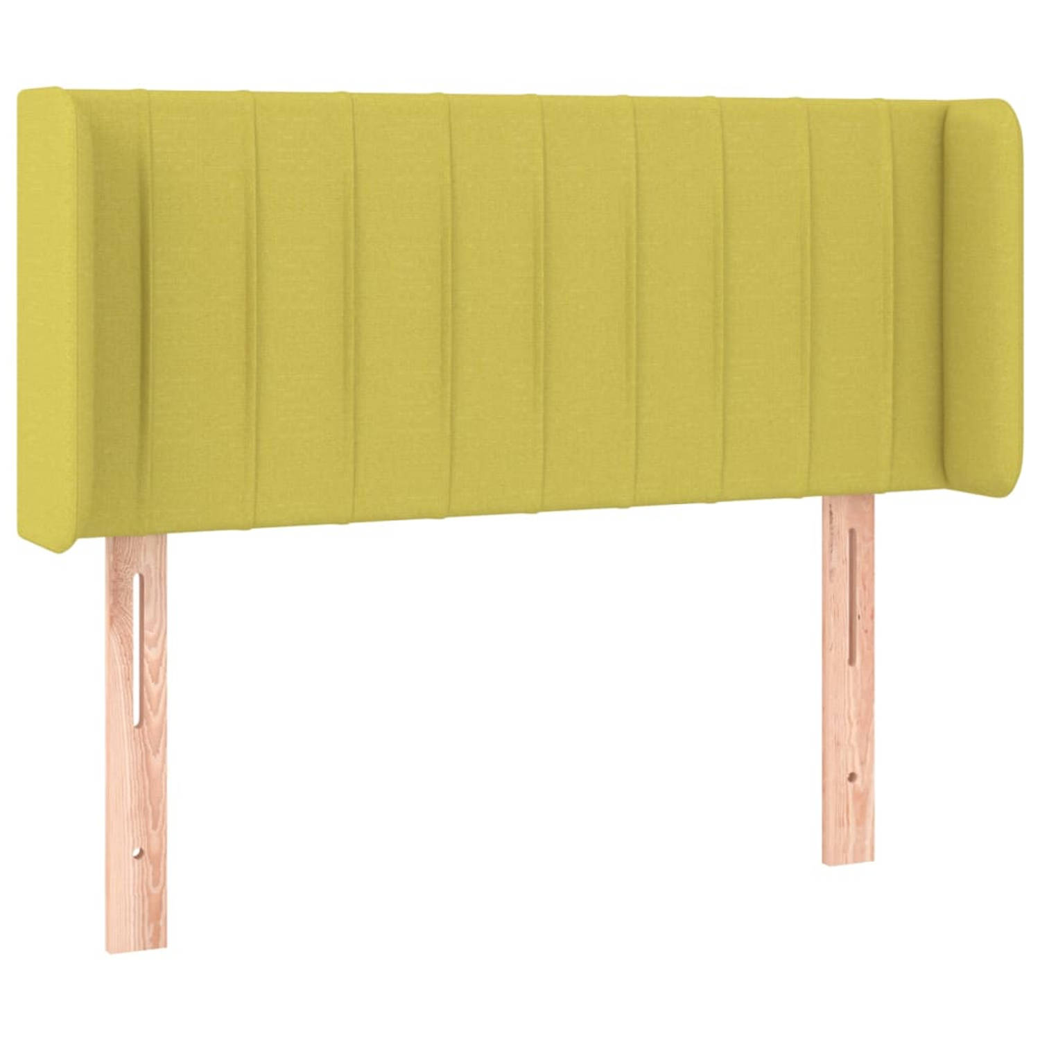 The Living Store Hoofdbord met randen 83x16x78/88 cm stof groen - Bedonderdeel