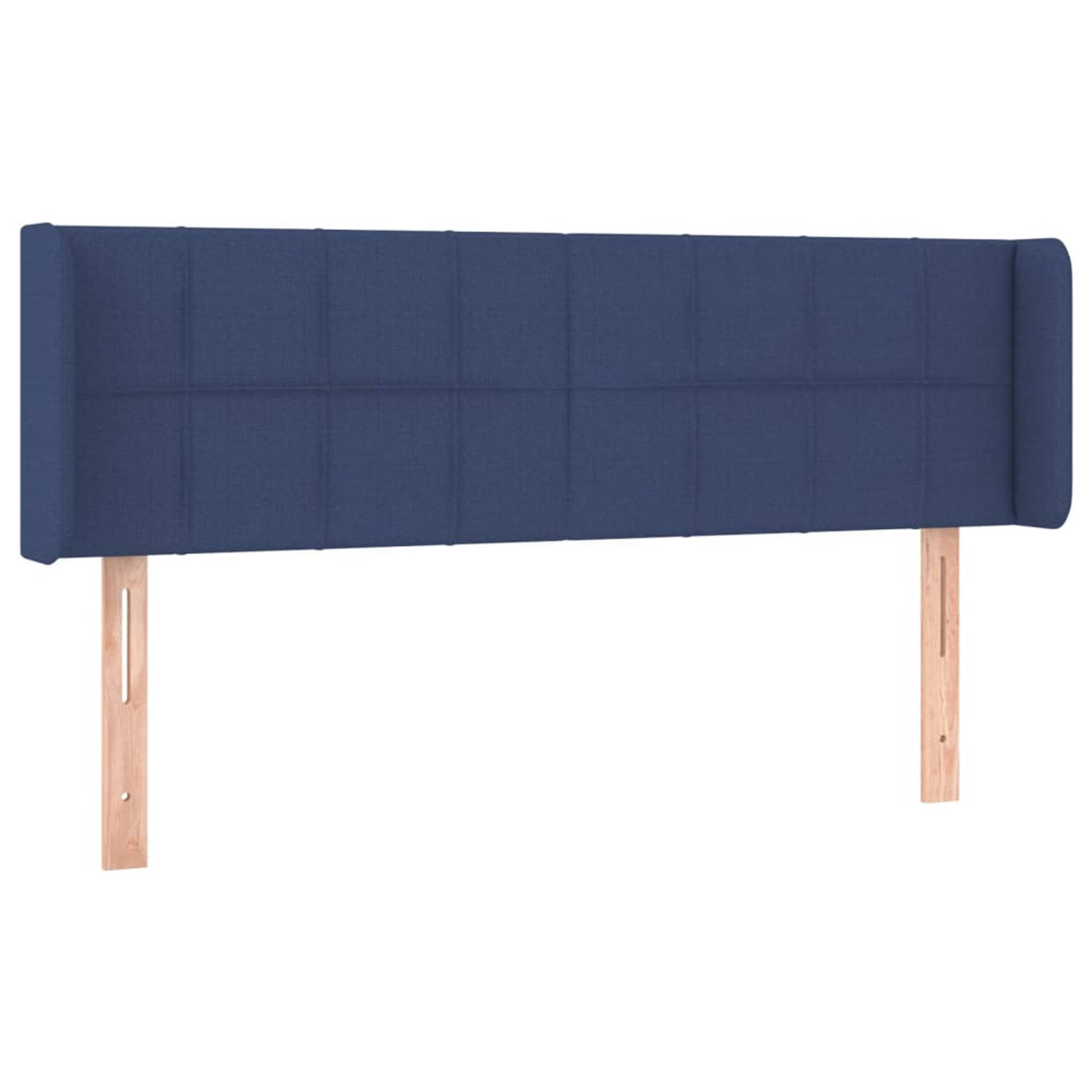 The Living Store Hoofdbord Blauw - 147 x 16 x 78/88 cm - Duurzaam Materiaal