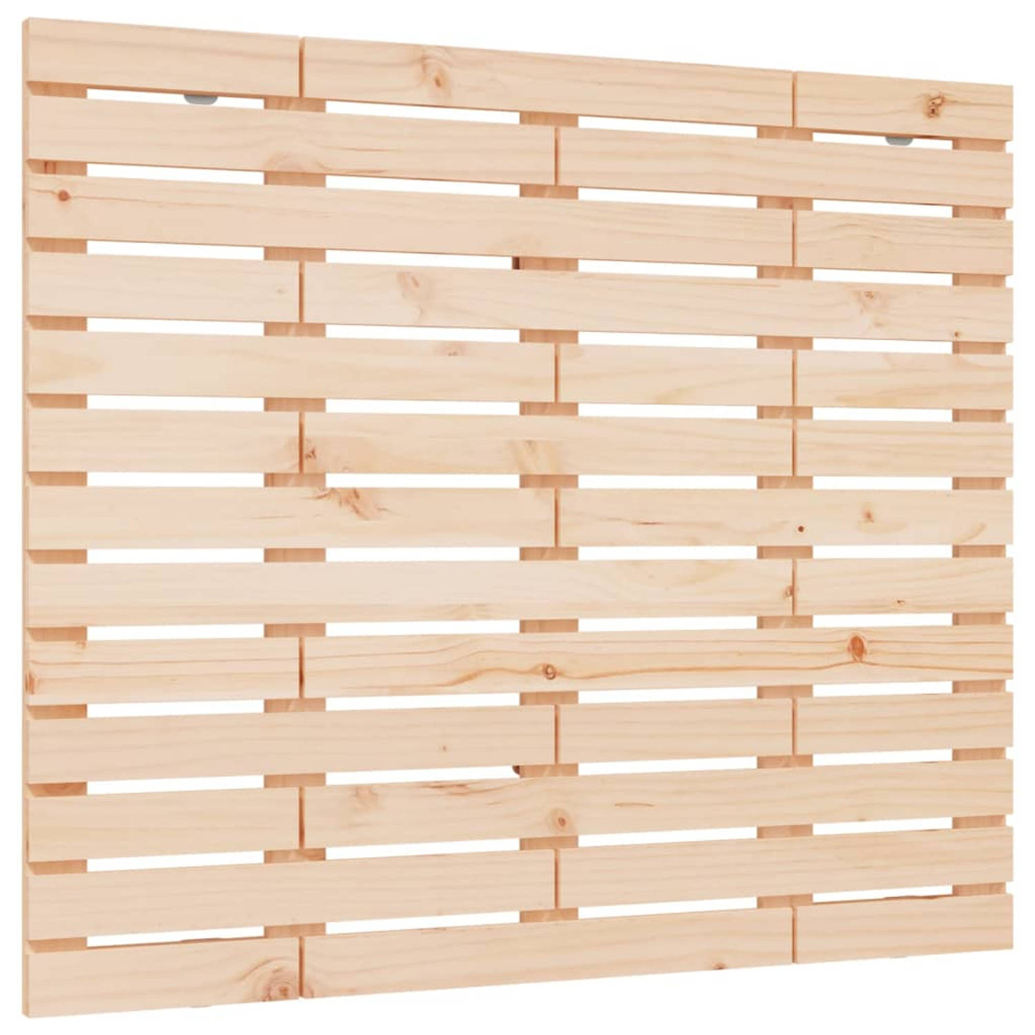 The Living Store Hoofdbord wandmontage 126x3x91-5 cm massief grenenhout - Bedonderdeel