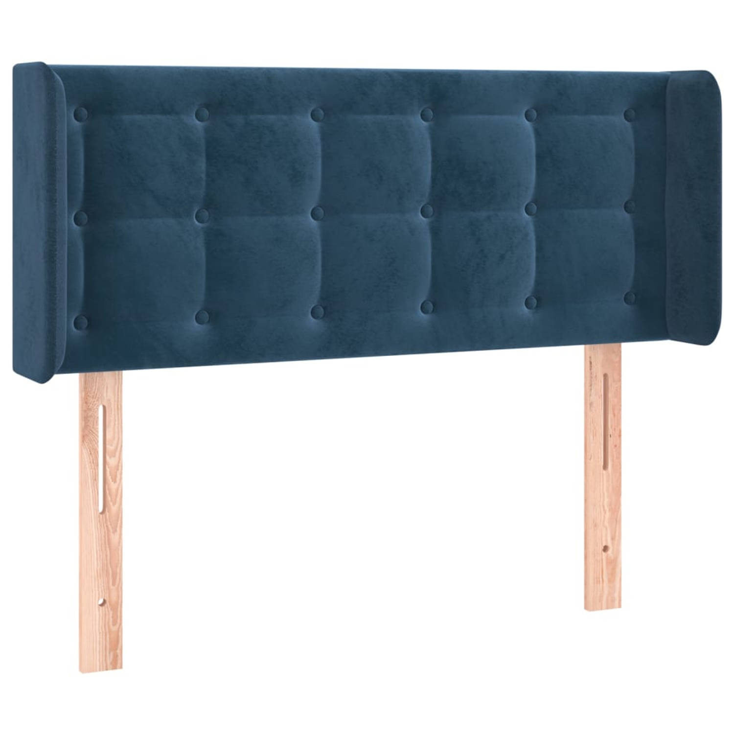 The Living Store Hoofdbord - 83 x 16 x 78/88 cm - Zacht fluweel - stevige poten - verstelbare hoogte - comfortabele ondersteuning - donkerblauw
