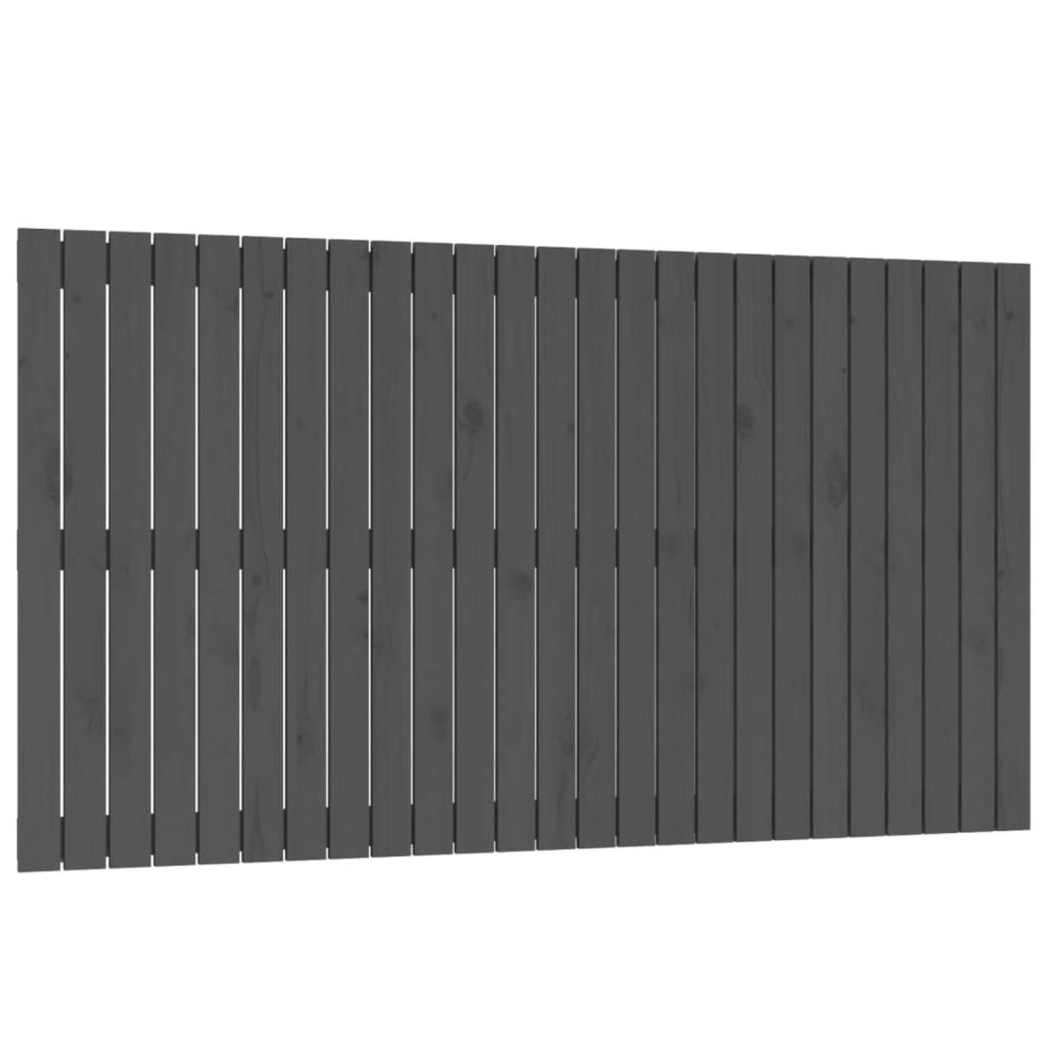 The Living Store Wandhoofdbord 159-5x3x90 cm massief grenenhout grijs - Bedonderdeel