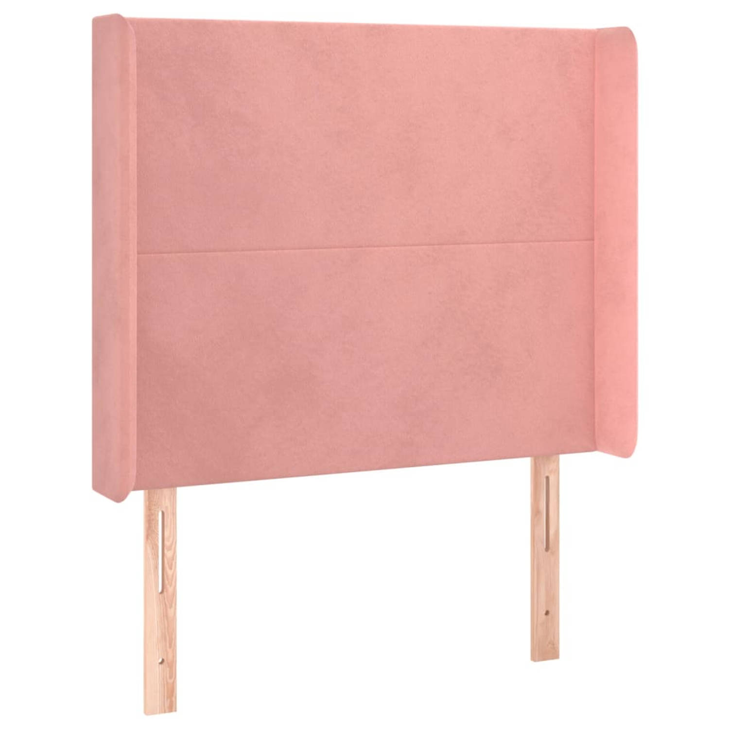 The Living Store Hoofdbord met randen 103x16x118/128 cm fluweel roze - Bedonderdeel