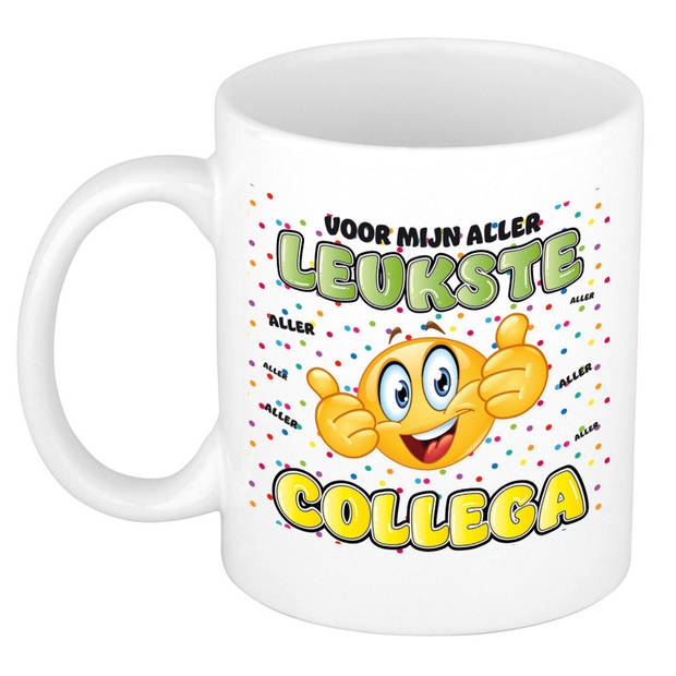 Bellatio Decorations cadeau mok voor collega - grappig - keramiek - 300 ml - leukste collega - feest mokken