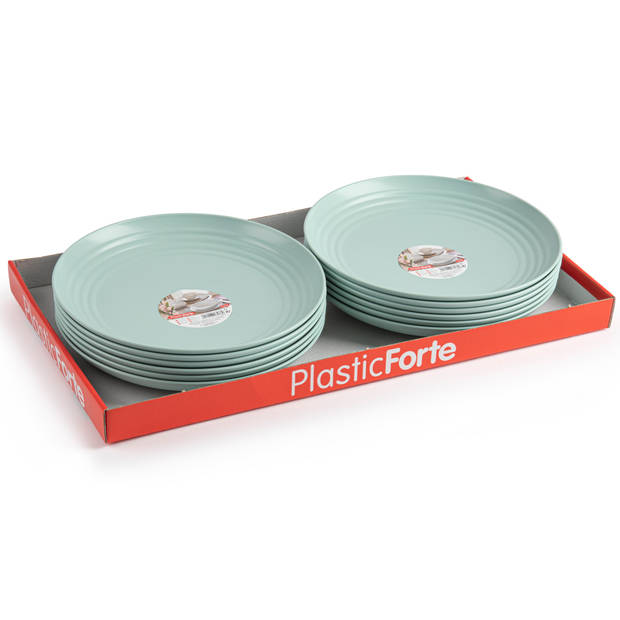 PlasticForte Rond bord/camping bord - D22 cm - mintgroen - kunststof - Dinerborden