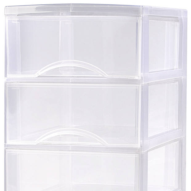 Plasticforte Ladeblokje/bureau organizer 4x lades - transparantA - L26 x B37 x H49 cm - Ladeblok