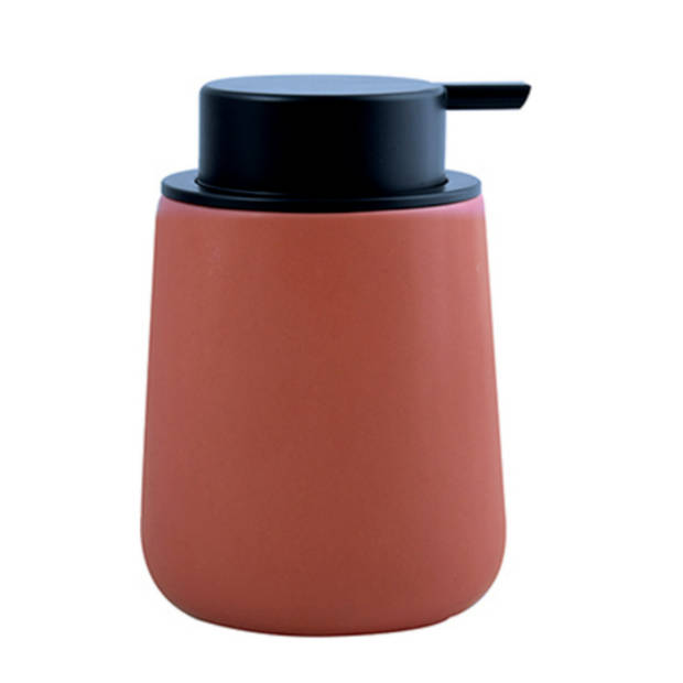 MSV Zeeppompje/Dispenser Malmo - Keramiek - terracotta/zilver - 8,5 x 12 cm - 300 ml - Zeeppompjes