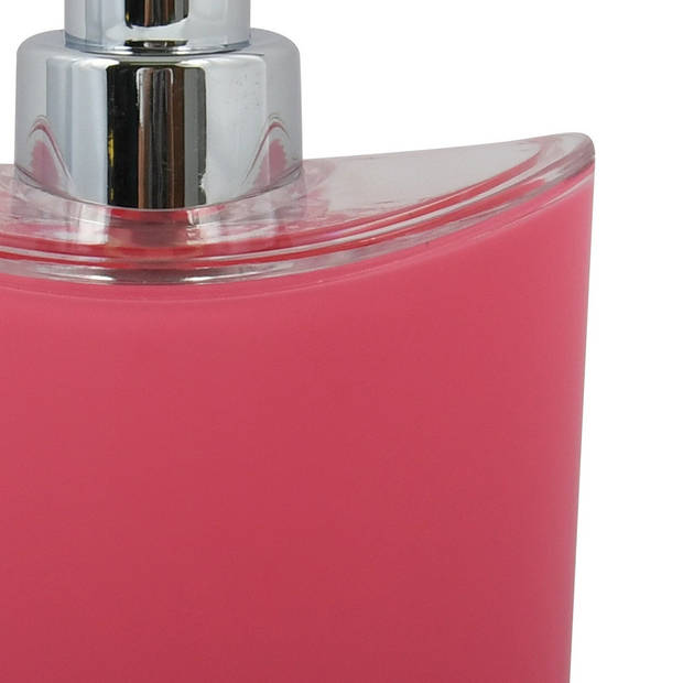 MSV Zeeppompje/dispenser Aveiro - PS kunststof - fuchsia roze/zilver - 11 x 14 cm - 260 ml - Zeeppompjes