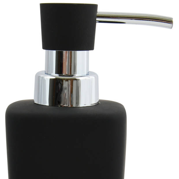 MSV Zeeppompje/dispenser - 2x - Haiti - keramiek - zwart - 6 x 15 cm - 240 ml - Zeeppompjes