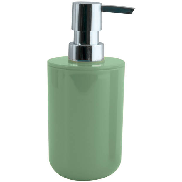 MSV Zeeppompje/dispenser Porto - 2x - PS kunststof - groen/zilver - 7 x 16 cm - 260 ml - Zeeppompjes